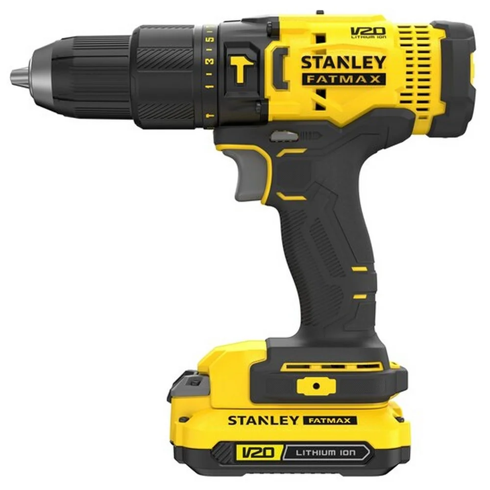 Parafusadeira Furadeira Impacto Bateria 20V Max Com Maleta Carregador e 2 Baterias 2AH 1/2" Bivolt Stanley SCD711D2K-BR