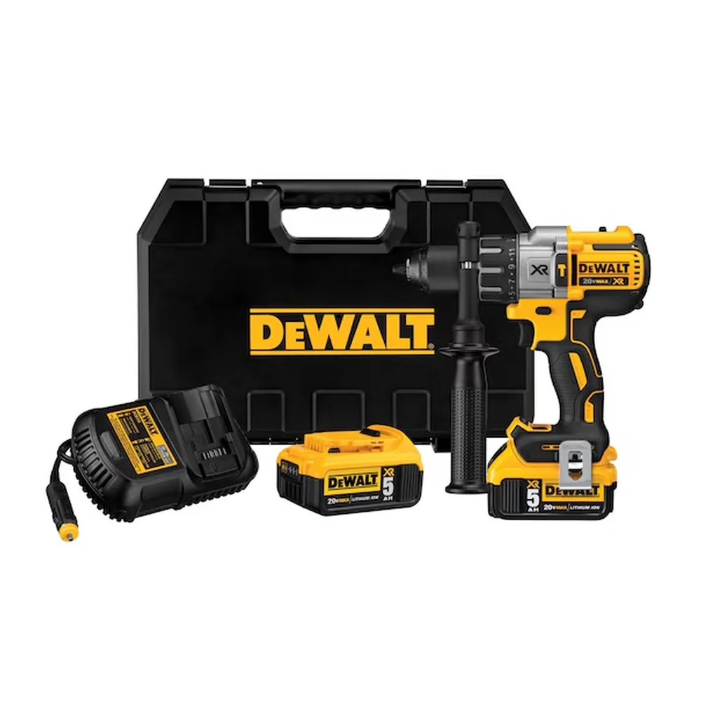 Parafusadeira Furadeira Impacto Bateria 20V Max Com Maleta Carregador e 2 Baterias 5AH 1/2" Bivolt Dewalt DCD996P2T-BR