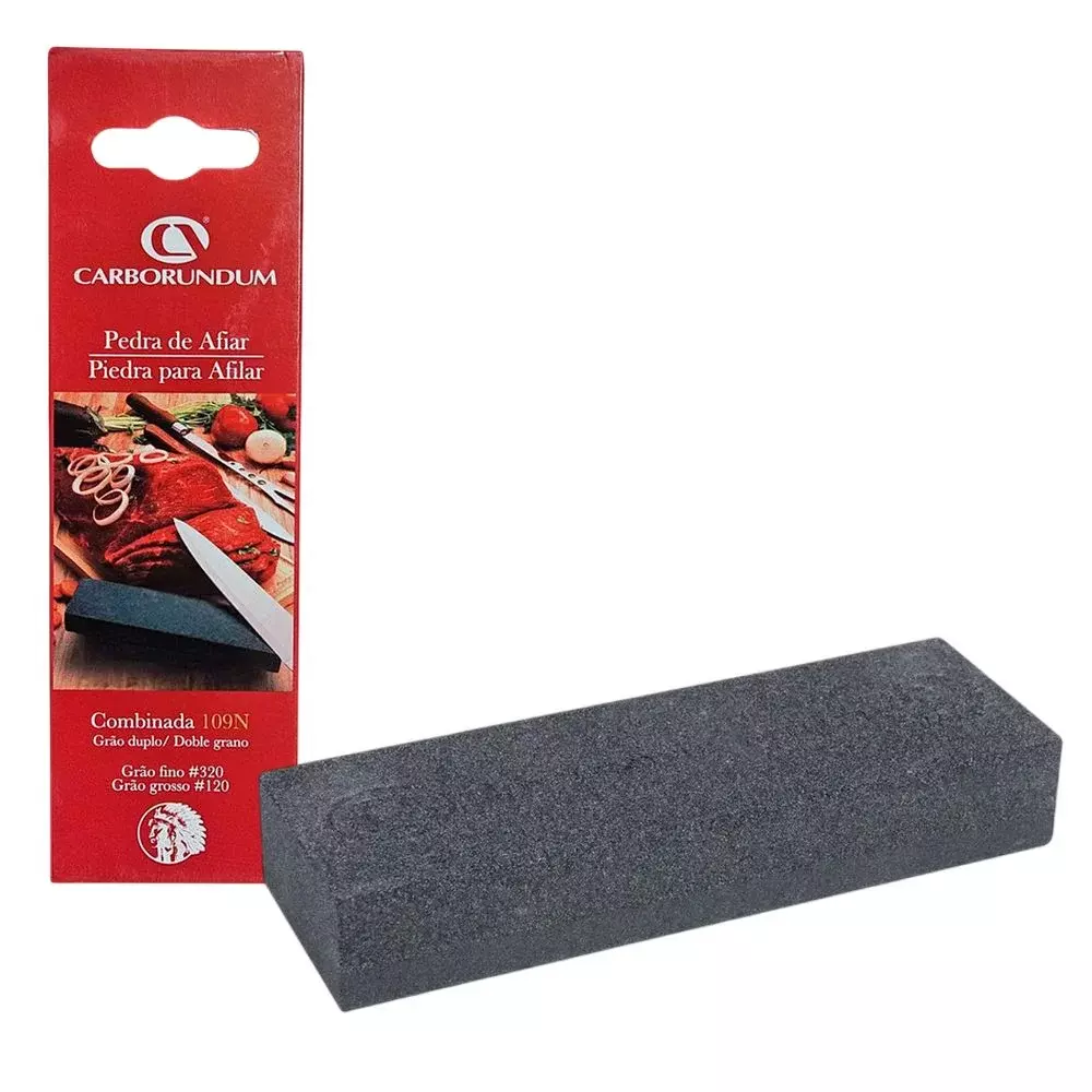 Pedra de Afiar Retangular Dupla Face Grosso e Fino 150X50X25MM Carborundum 109N