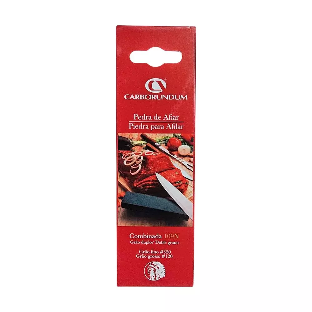 Pedra de Afiar Retangular Dupla Face Grosso e Fino 150X50X25MM Carborundum 109N