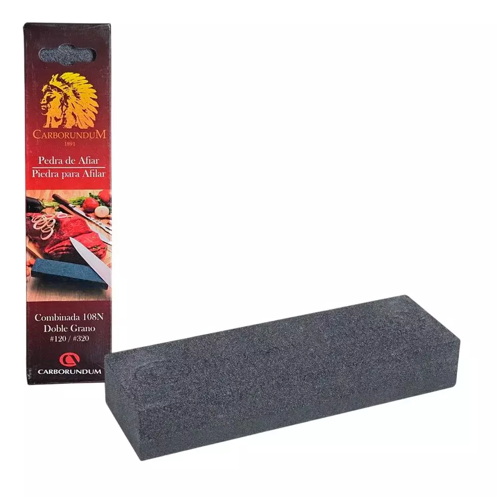 Pedra de Afiar Retangular Dupla Face Grosso e Fino 203X50X25MM Carborundum 108N