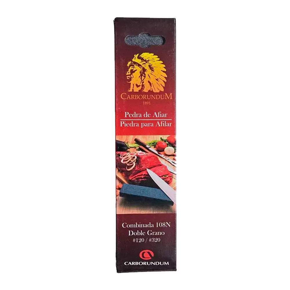 Pedra de Afiar Retangular Dupla Face Grosso e Fino 203X50X25MM Carborundum 108N