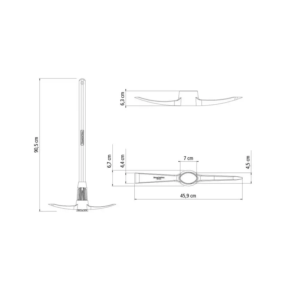 Picareta Ponta e Pa Estreita com Cabo N4-460X45MM Tramontina 77300/543