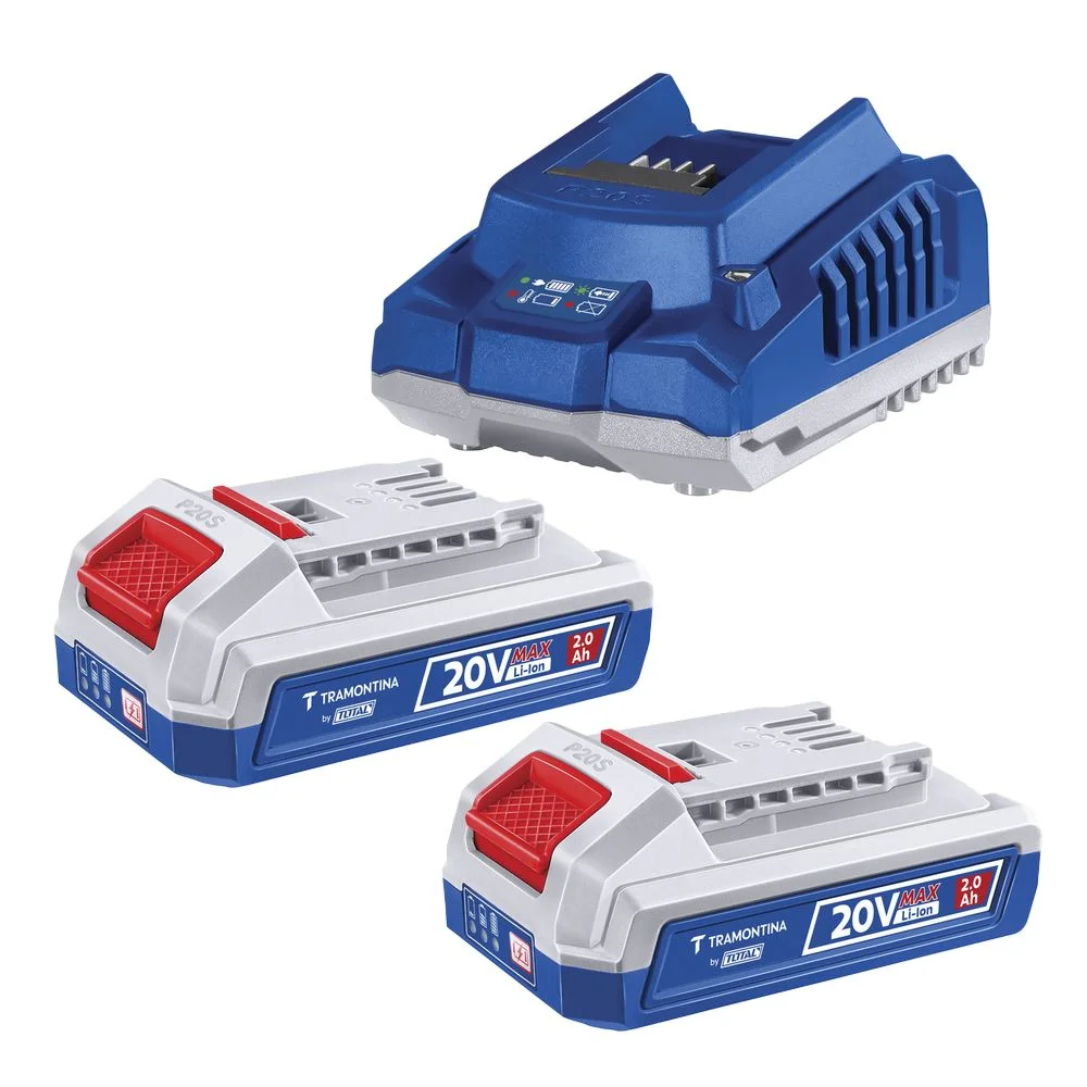 Pinador a Bateria 20V Pino F - com Maleta Carregador e 2 Baterias 2AH 15-35MM Bivolt Tramontina Tota 42313/121