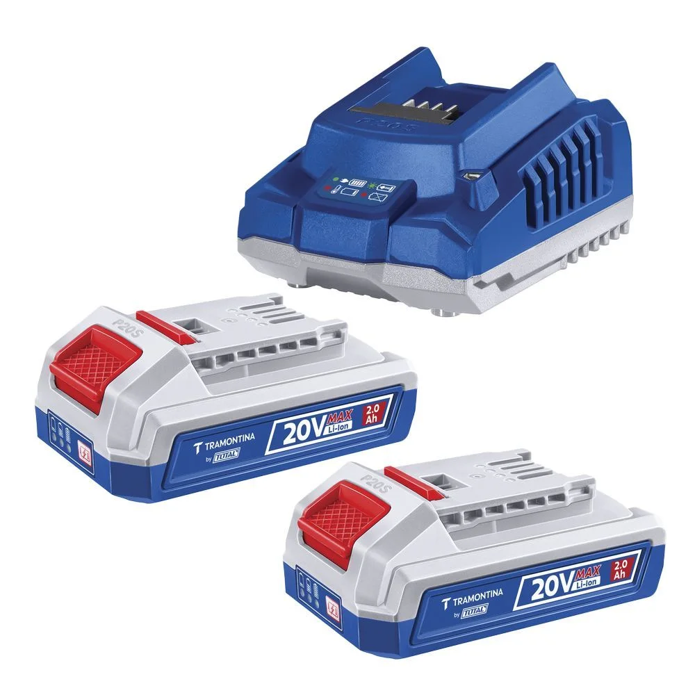Pinador a Bateria 20V Pino F - com Maleta Carregador e 2 Baterias 2AH 18MM Bivolt Tramontina Tota 42313/126