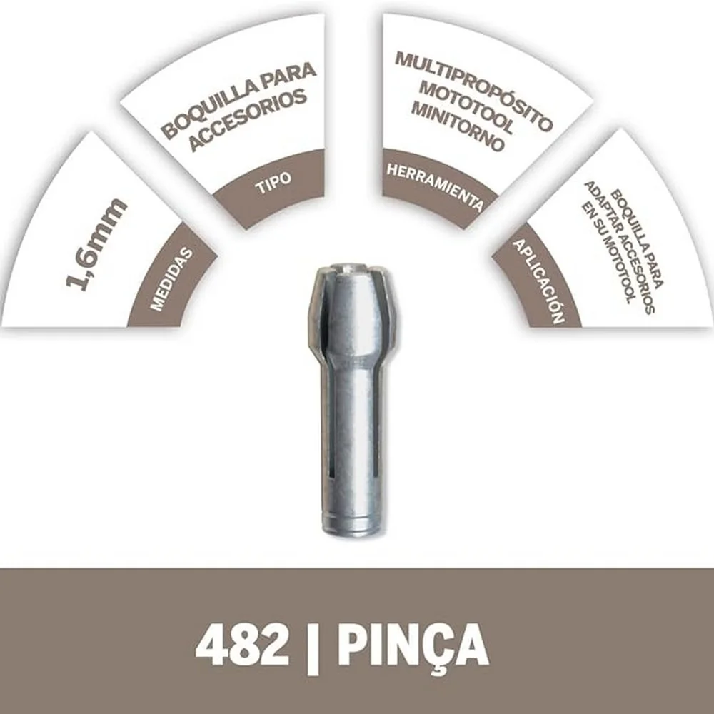 Pinca para Micro Retifica 1/16" Dremel 482