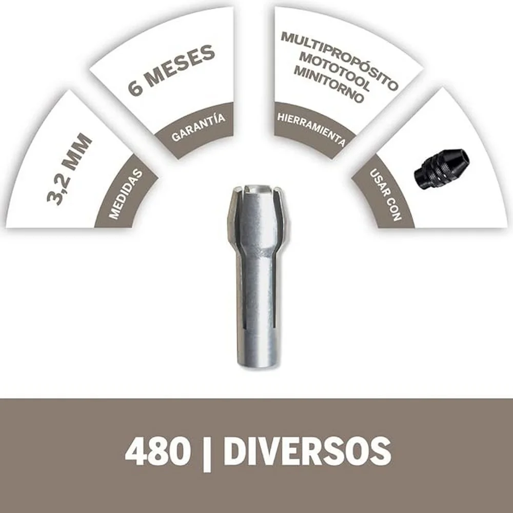 Pinca para Micro Retifica 1/8" Dremel 480
