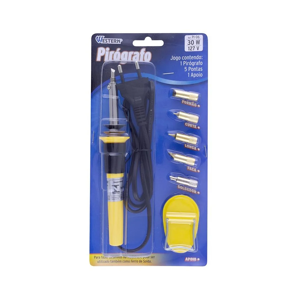 Pirografo e Ferro de Solda 110V 30W Western PI-06