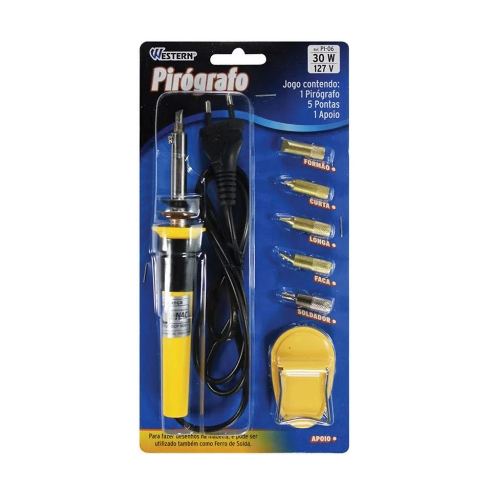 Pirografo e Ferro de Solda 110V 30W Western PI-06