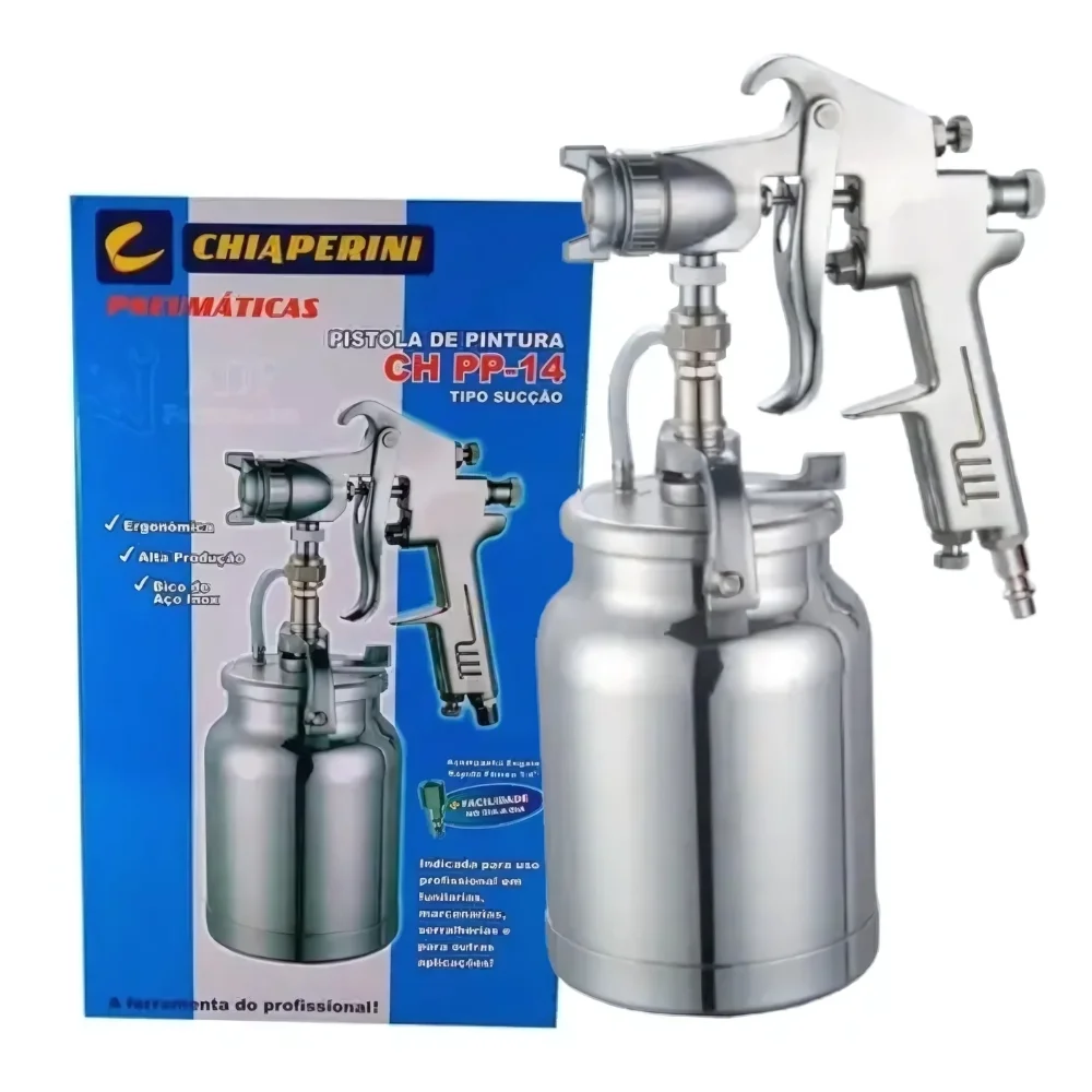 Pistola de Pintura Alta Producao Caneca de Aluminio 1L 1,5MM Chiaperini CH PP-14