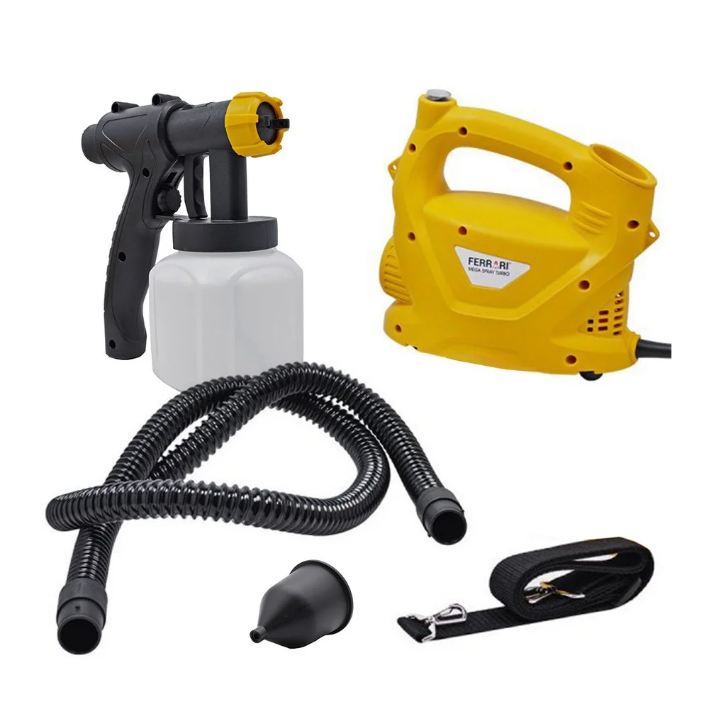 Pistola de Pintura Eletrica Mega Spray Caneca Plastica 800ML 2,5MM 110V 500W Ferrari MST-500W