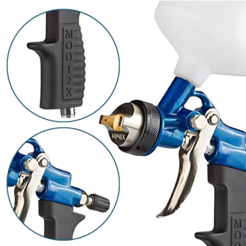 Pistola de Pintura Gravidade Alta Densidade Alta Producao Caneca de Nylon 600ML com Coador 1,4MM Arprex 12X