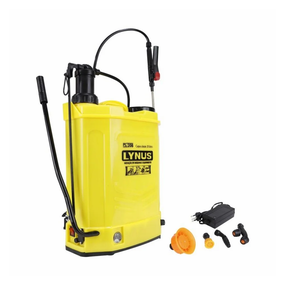 Pulverizador Costal Manual e A Bateria 12V 20L Lynus PL20B