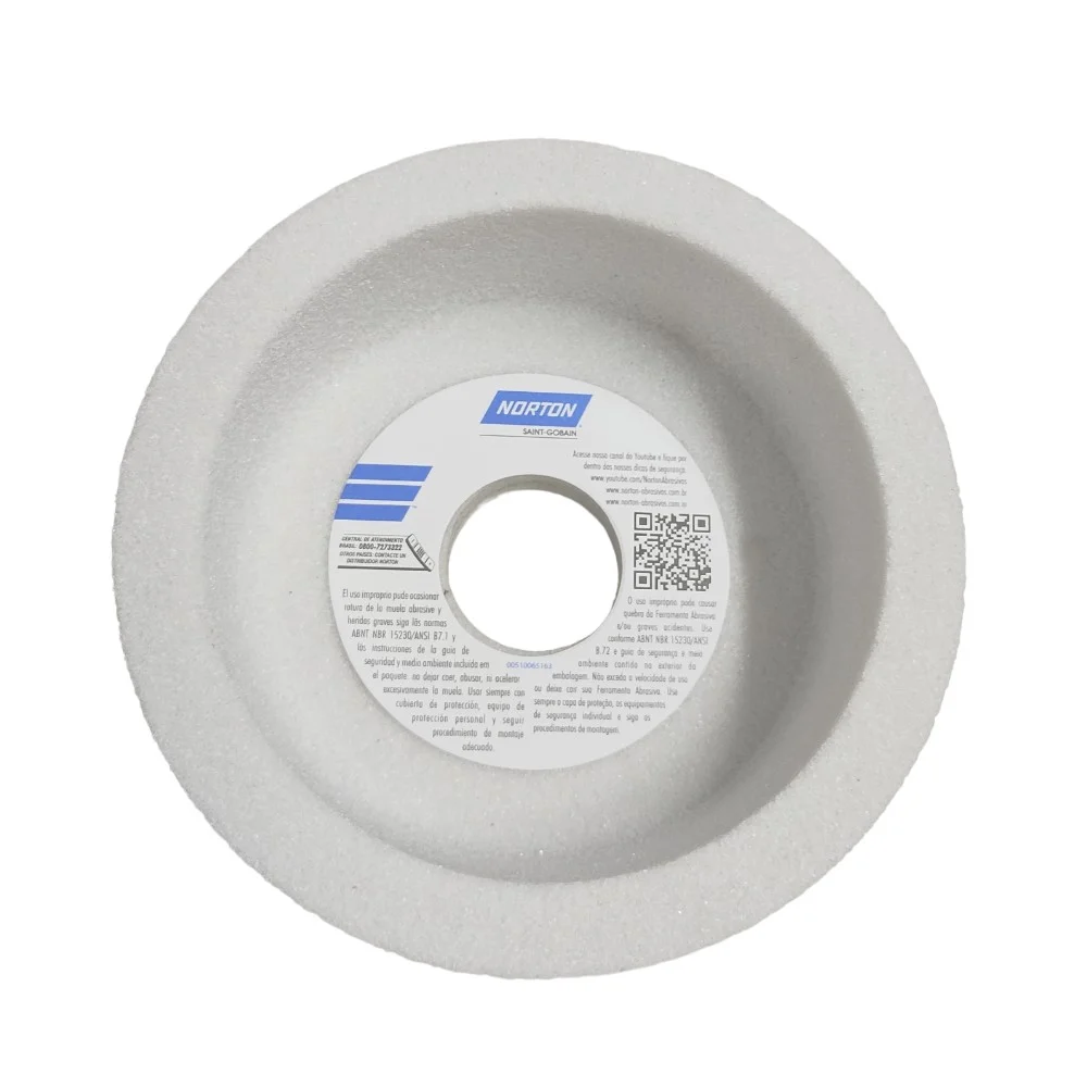 Rebolo Copo Reto Branco Para Afiacao de Ferramentas 5X2" Norton 38A46KVS