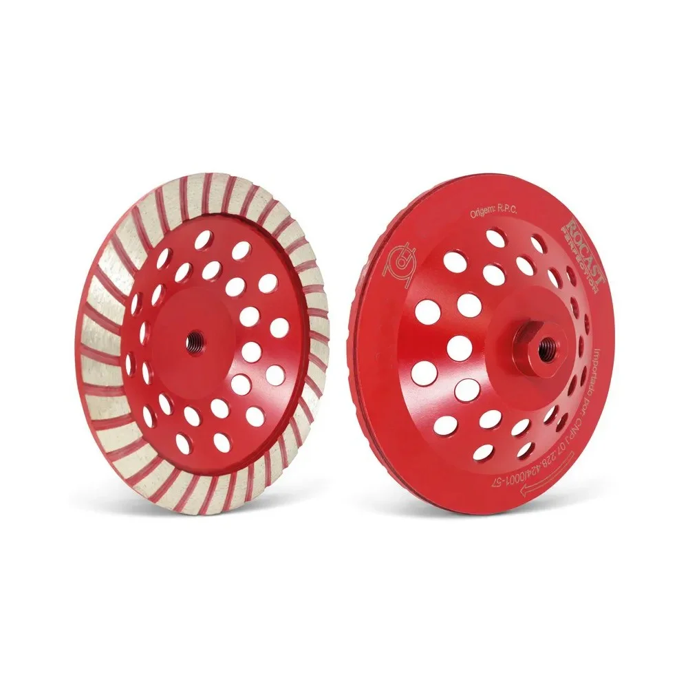 Rebolo Diamantado Tipo Prato USO Em Esmerilhadeira Rosca M14 4.1/2"X14MM Rocast 2540006