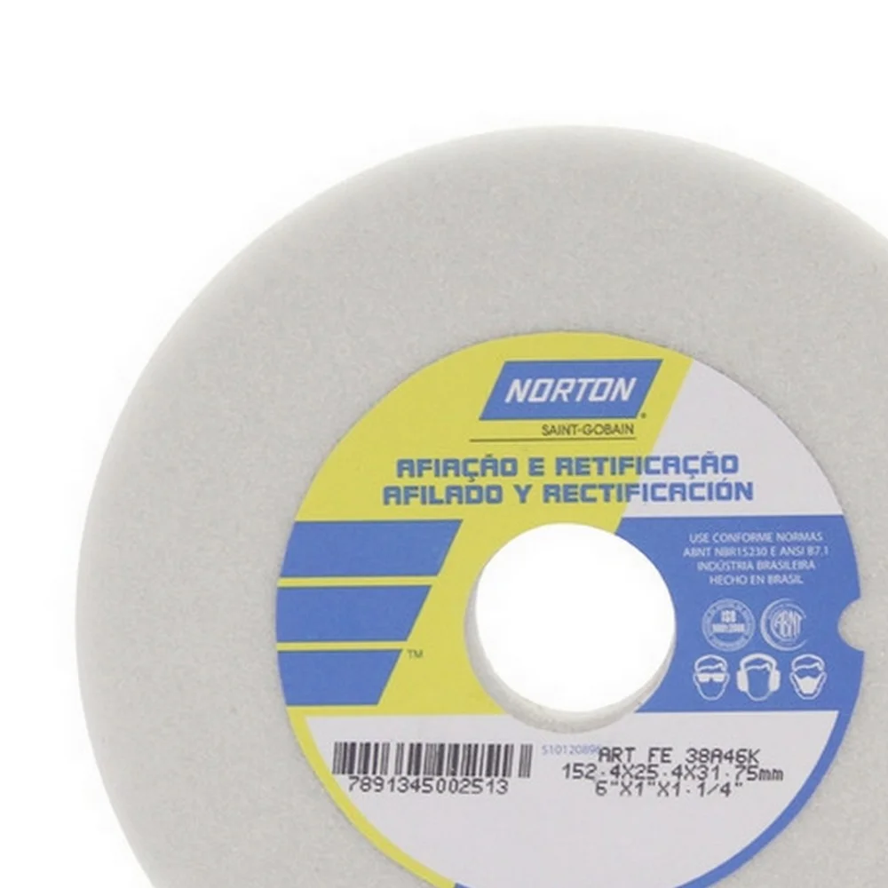 Rebolo Reto Ferro Branco Para Afiacao de Ferramentas 10X1X3" Norton FE38A46K