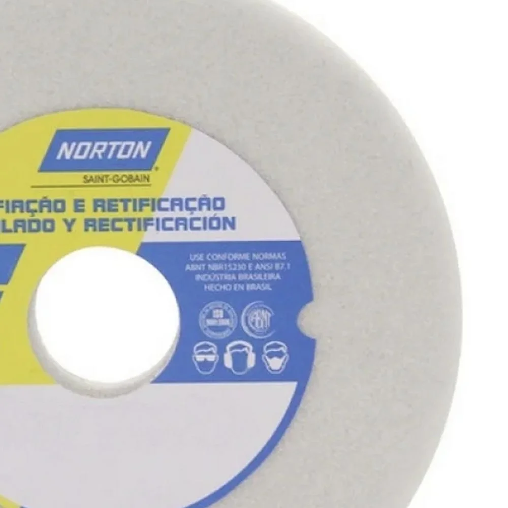 Rebolo Reto Ferro Branco Para Afiacao de Ferramentas 6X1" Norton FE38A60K