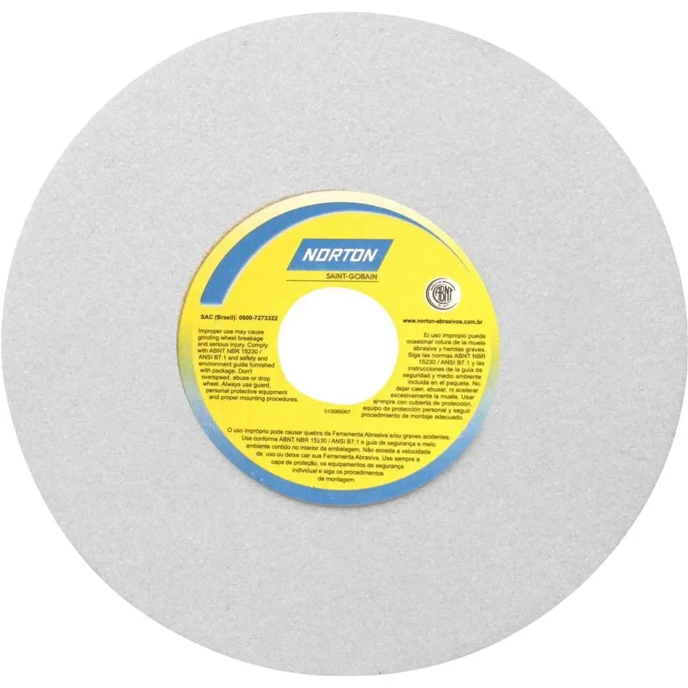 Rebolo Reto Ferro Branco Para Afiacao de Ferramentas 8X1/2" Norton FE38A46K