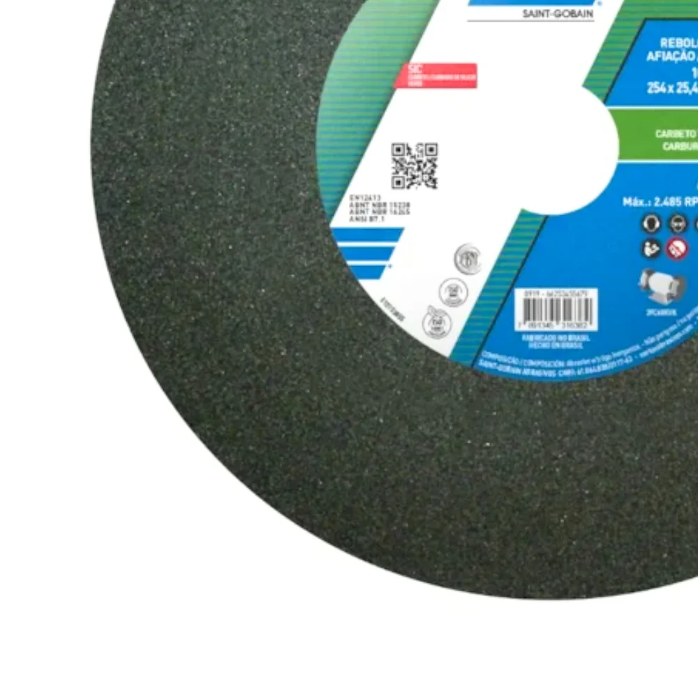 Rebolo Reto Widia Carbeto de Silicio 10X1" Norton 39C60