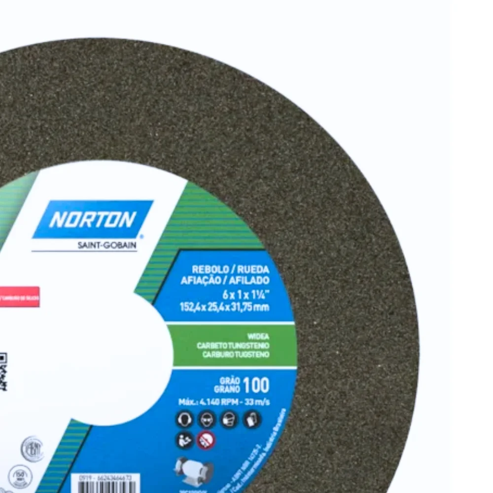 Rebolo Reto Widia Carbeto de Silicio 6X1" Norton 39C100