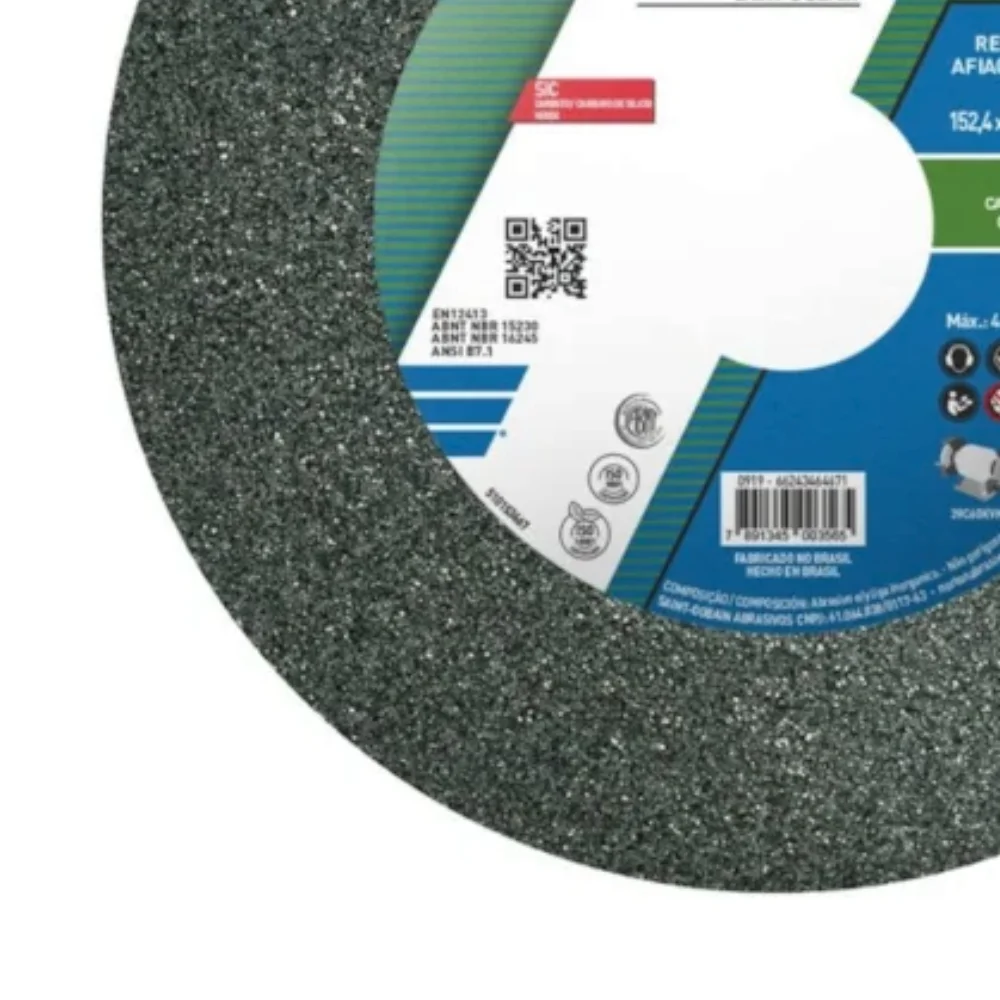 Rebolo Reto Widia Carbeto de Silicio 6X1" Norton 39C60