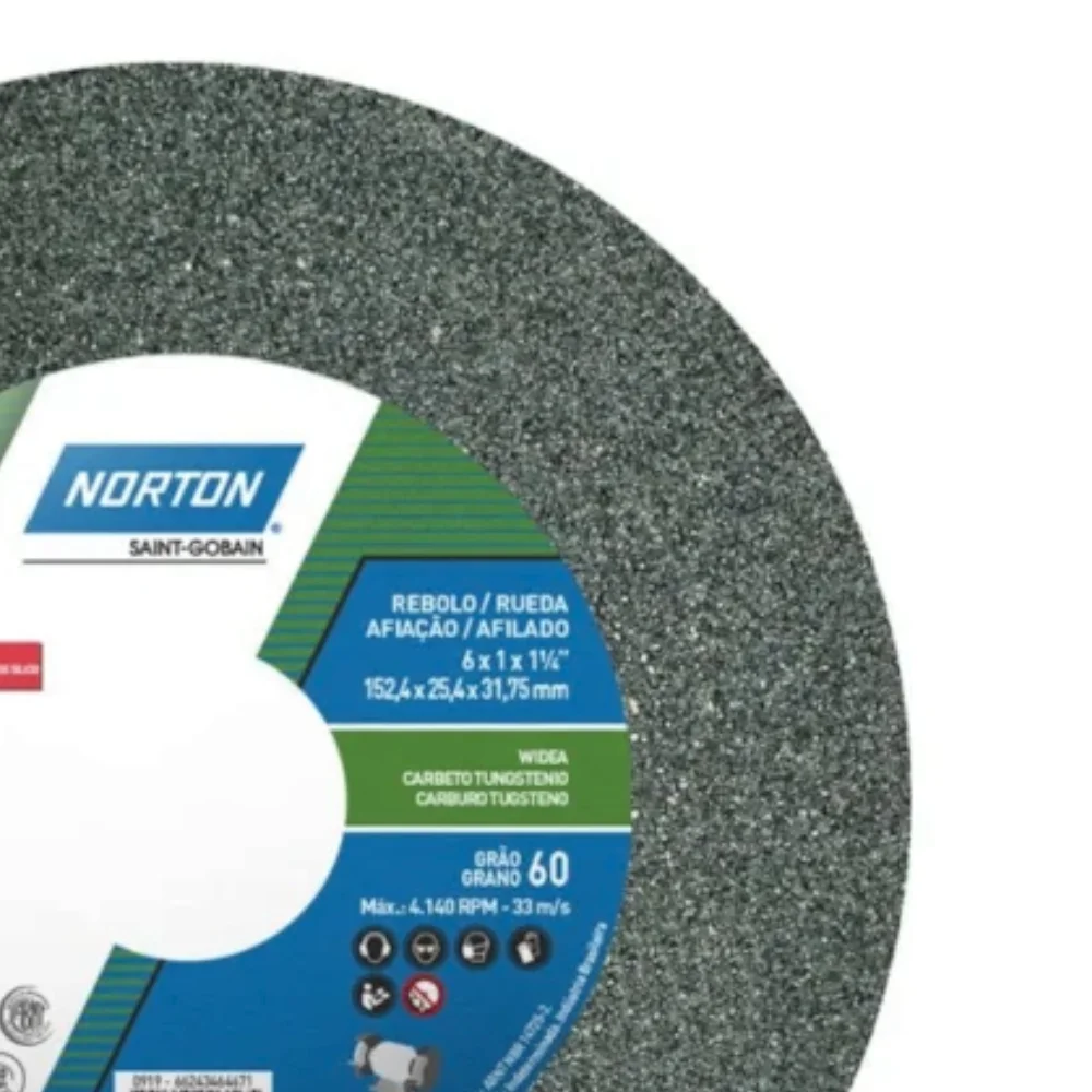 Rebolo Reto Widia Carbeto de Silicio 6X1" Norton 39C60
