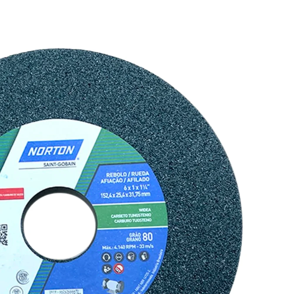 Rebolo Reto Widia Carbeto de Silicio 6X1" Norton 39C80
