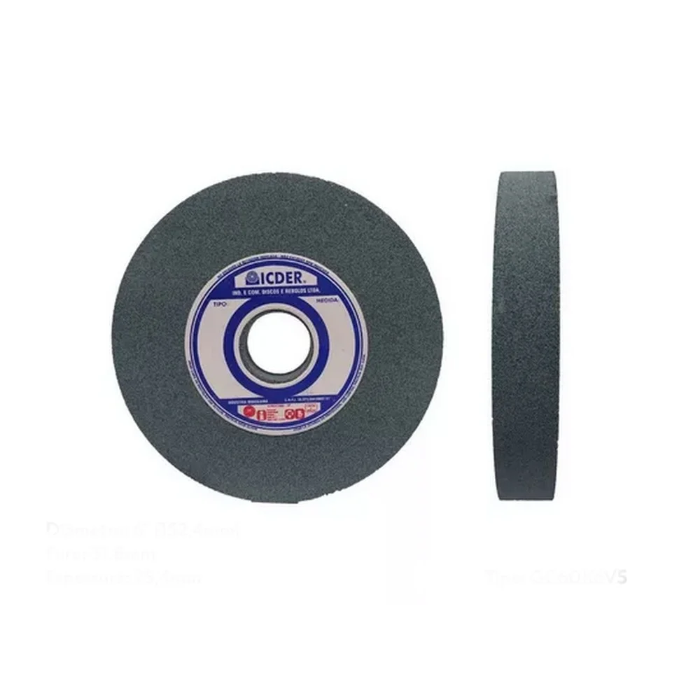 Rebolo Reto Widia Carbeto de Silicio 6X3/4" Icder GC60