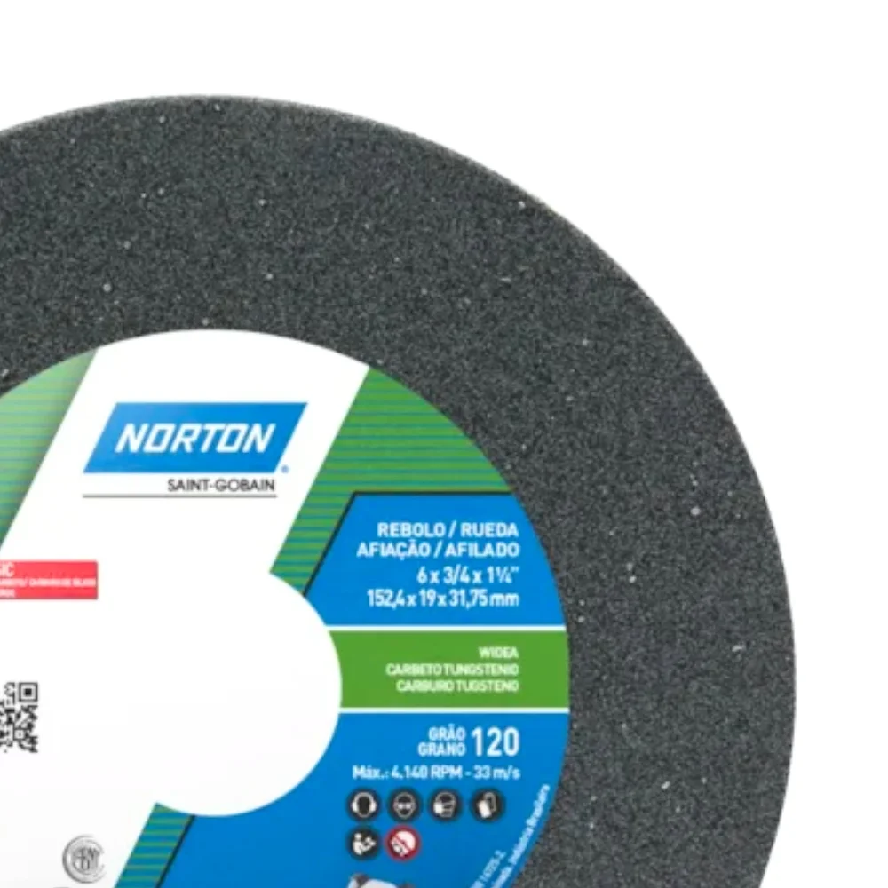 Rebolo Reto Widia Carbeto de Silicio 6X3/4" Norton 39C120