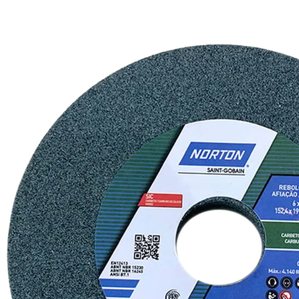 Rebolo Reto Widia Carbeto de Silicio 6X3/4" Norton 39C80