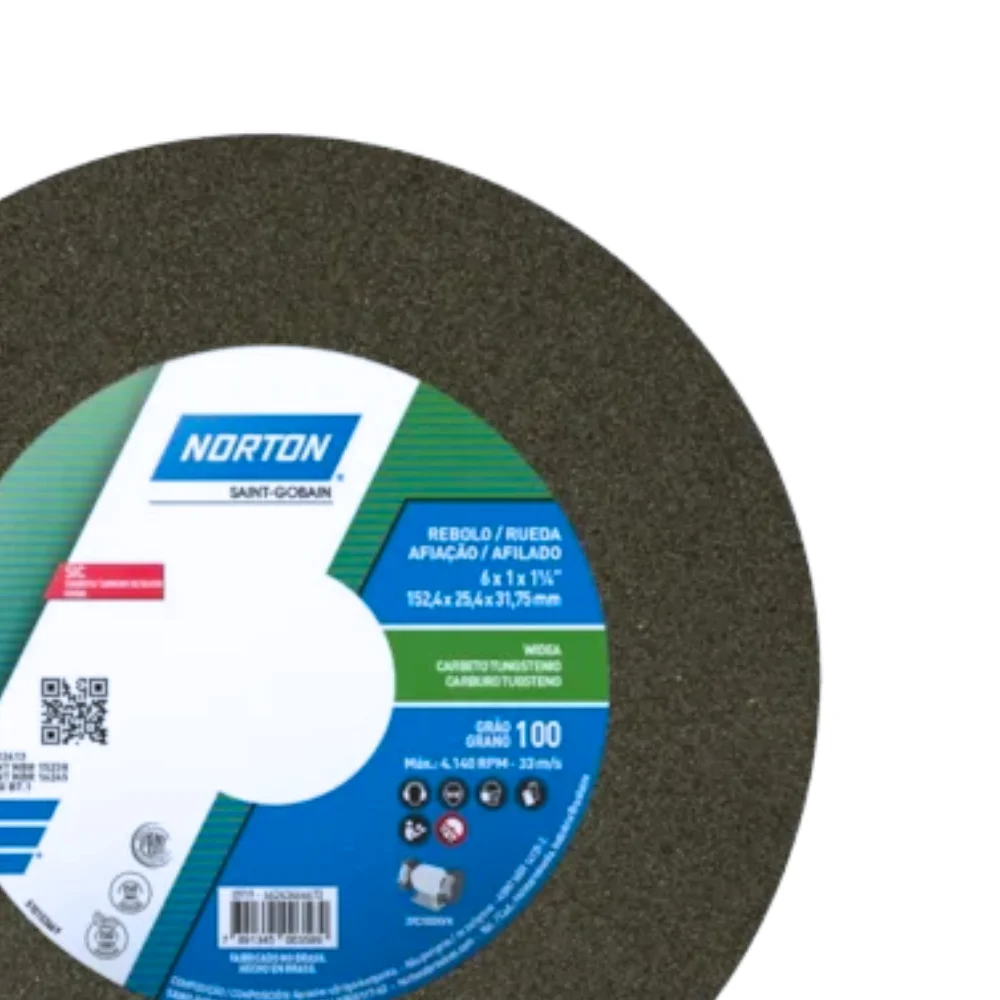Rebolo Reto Widia Carbeto de Silicio 8X1" Norton 39C100