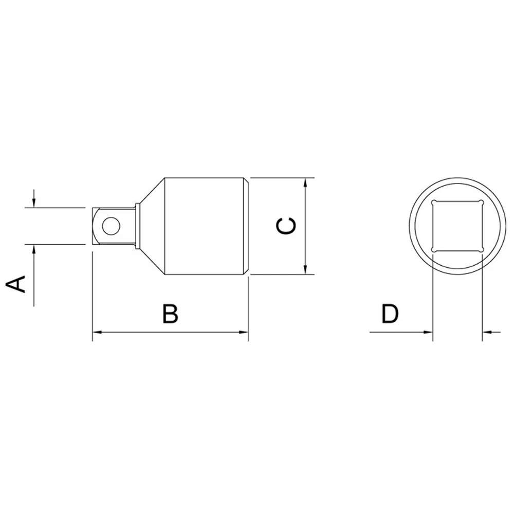 Reducao para Soquete Quadrado Femea 1/2" Macho 3/8" CRV 1/2X3/8" Tramontina Pro 44848/101