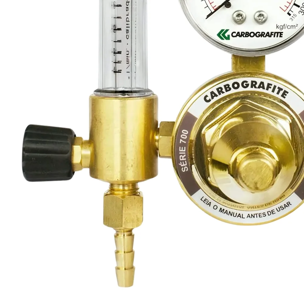 Regulador de Pressao Argonio com Fluxometro Serie 700 Carbografite 010474110