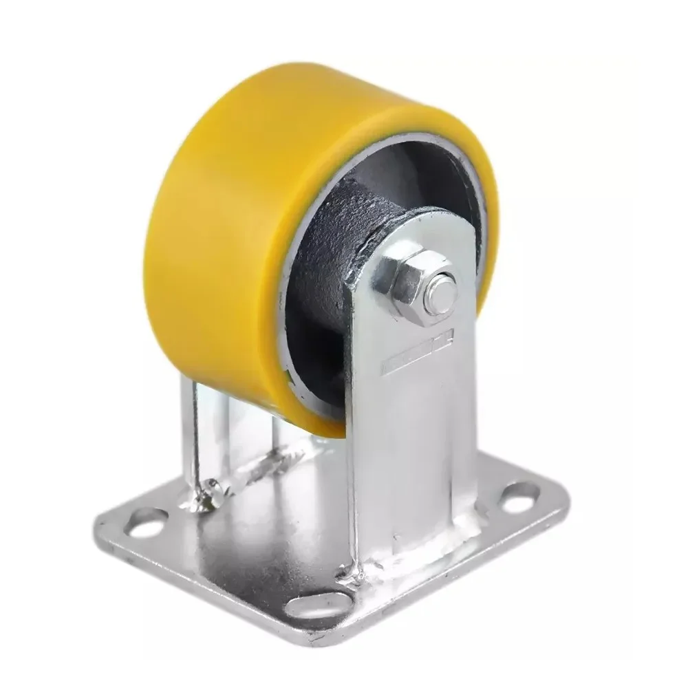 Rodizio Fixo Poliuretano ARO Ferro Fundido Furos 72,85MM Capacidade 180kg 4" Marcon RM90