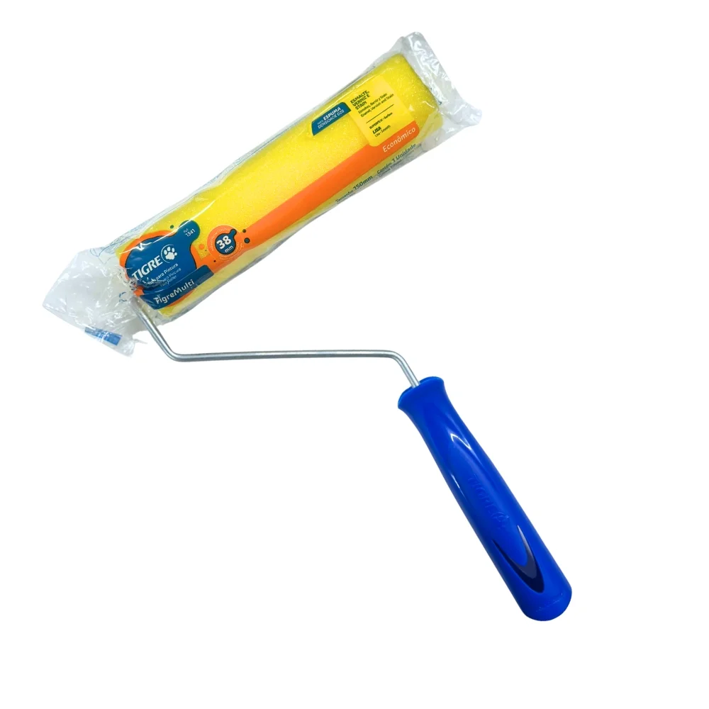 Rolo de Espuma Amarela com Suporte 150MM Tigre 1341