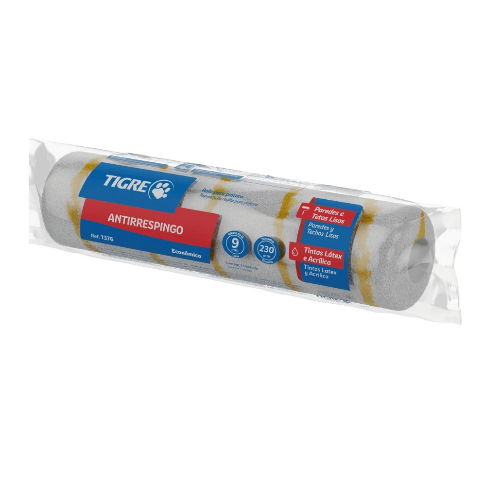 Rolo de La Sintetica Antirrespingo Sem Suporte Economico 230MM Tigre 1376