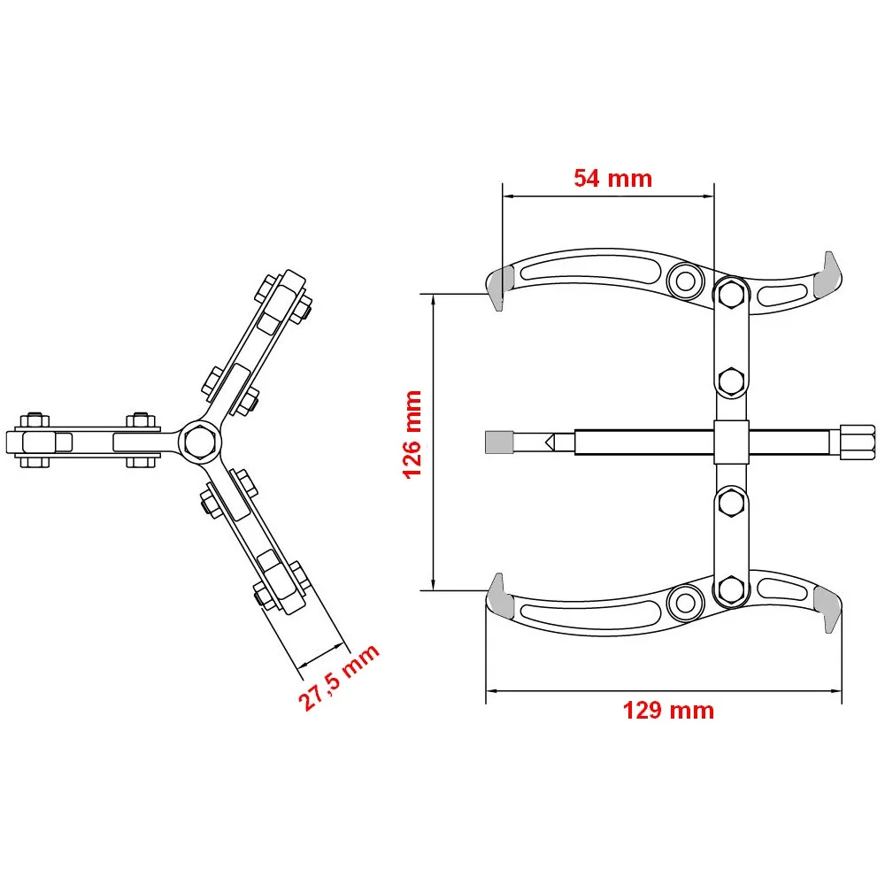 Saca Polia 3 Garras Articuladas Reversiveis 100MM Tramontina Pro 44028/004