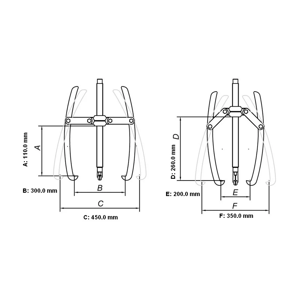 Saca Polia 3 Garras Articuladas 260X450MM Tramontina Pro 44029/010