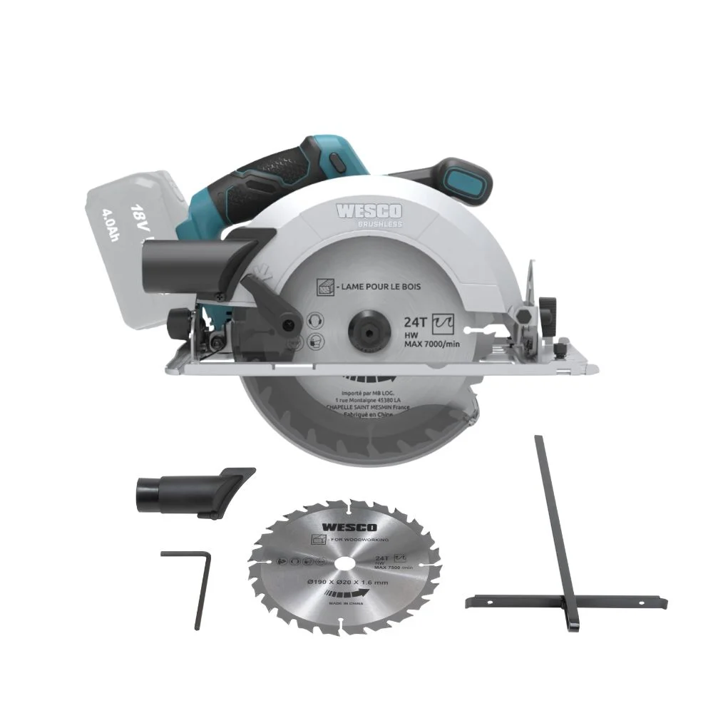 Serra Circular a Bateria 18V Brushless Sem Carregador e Bateria 190MM Wesco WS2821.9