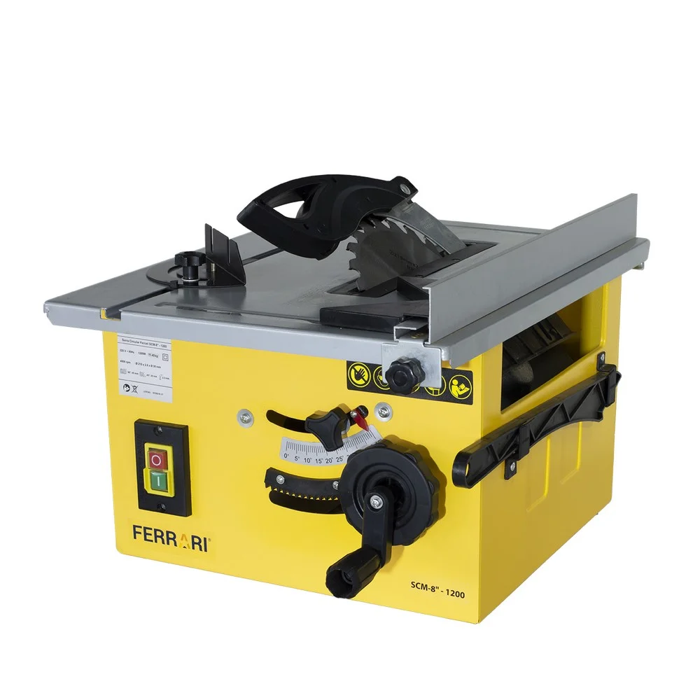 Serra Circular de Bancada Eixo Inclinavel 8" 110V 1200W Ferrari SCM-8