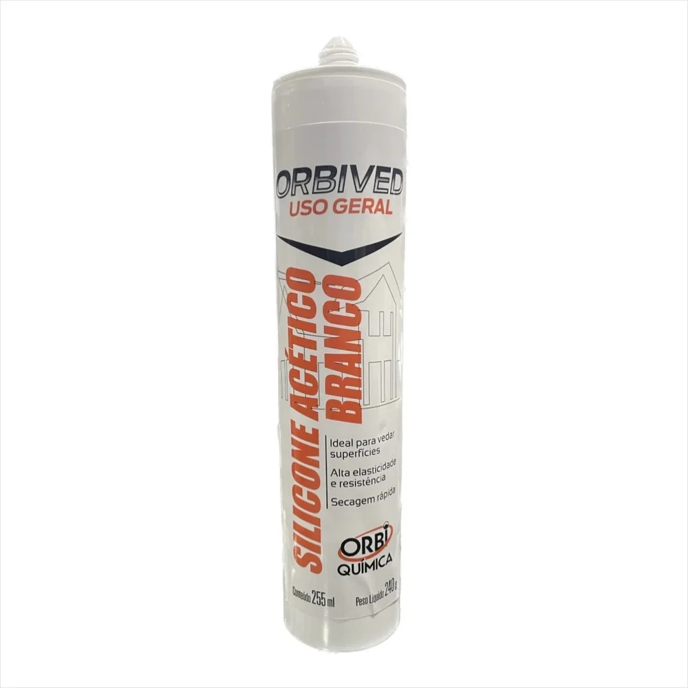 Silicone Acetico Branco Multiuso 240G Orbi ORBIVED