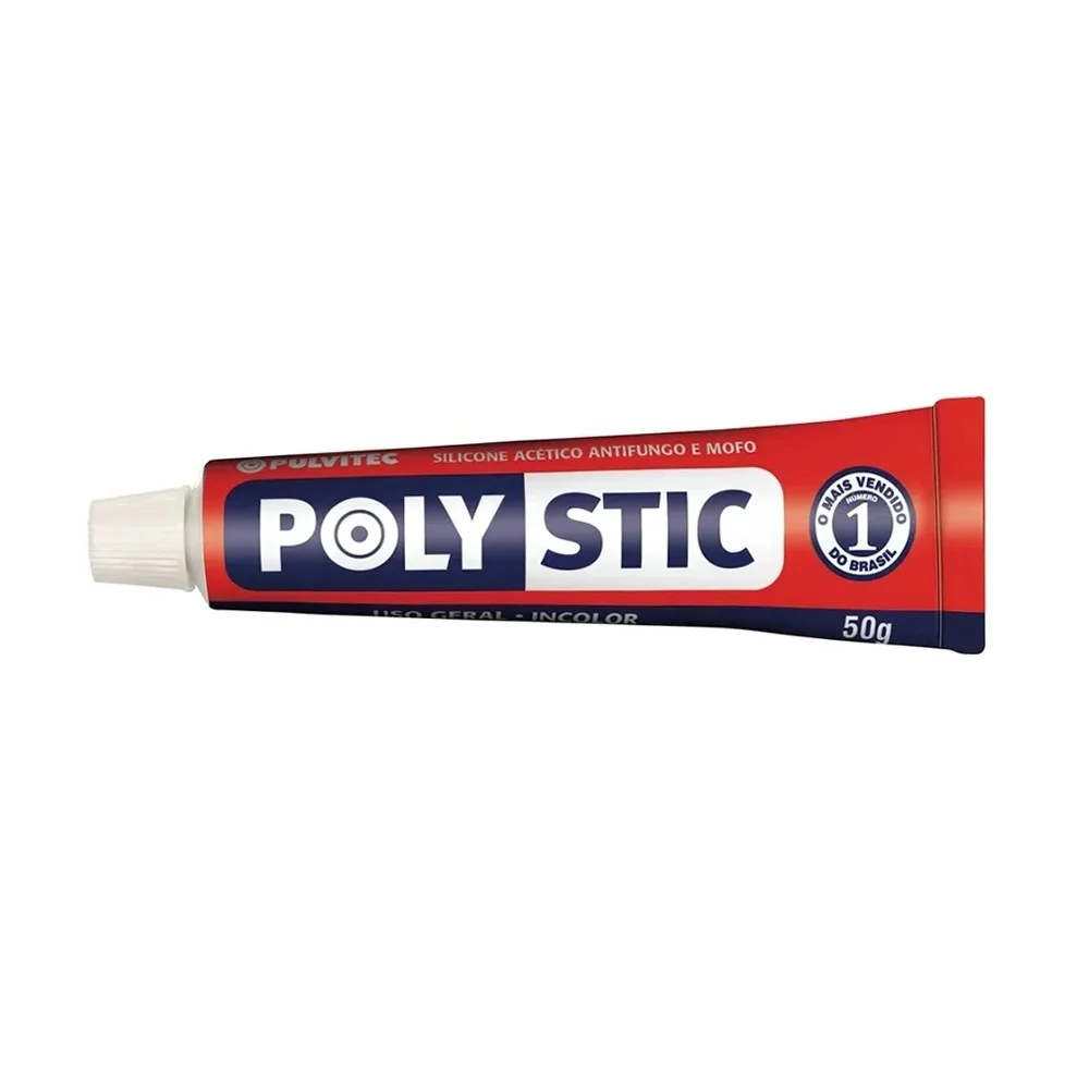 Silicone Acetico Incolor USO Geral Polystic 50G Pulvitec ZB021