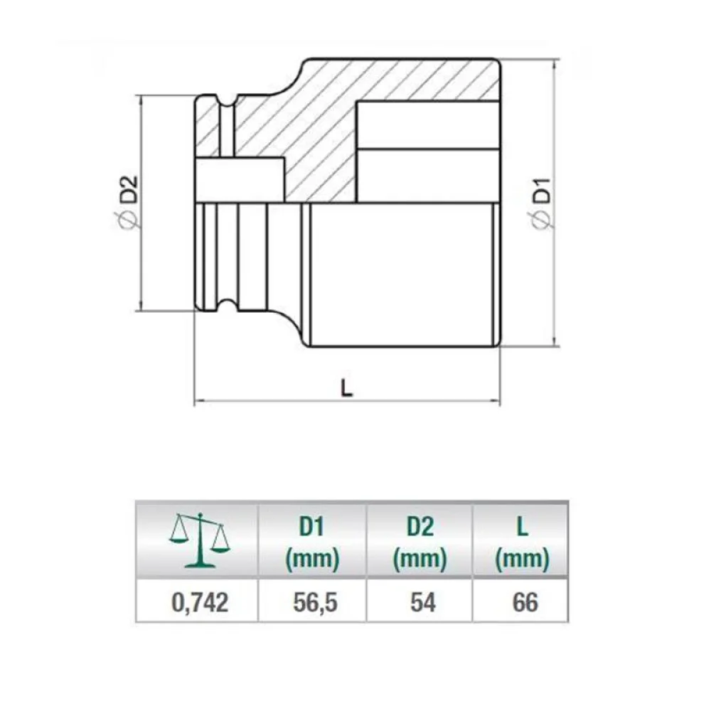 Soquete de Impacto Encaixe 1" 1X36MM Sata ST34824SC