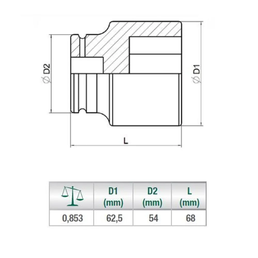 Soquete de Impacto Encaixe 1" 1X41MM Sata ST34829SC