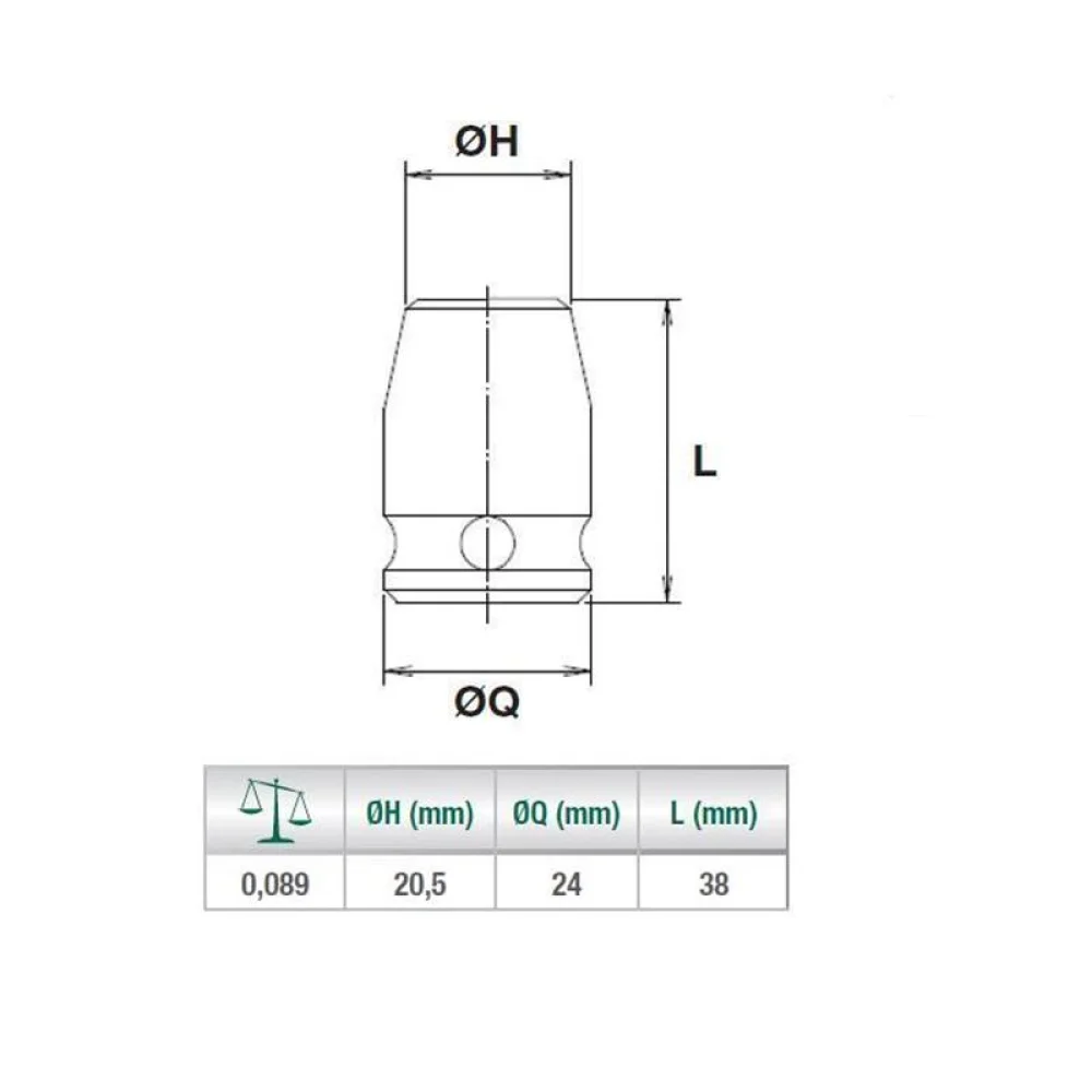 Soquete de Impacto Encaixe 1/2" 1/2X13MM Sata ST34306SC