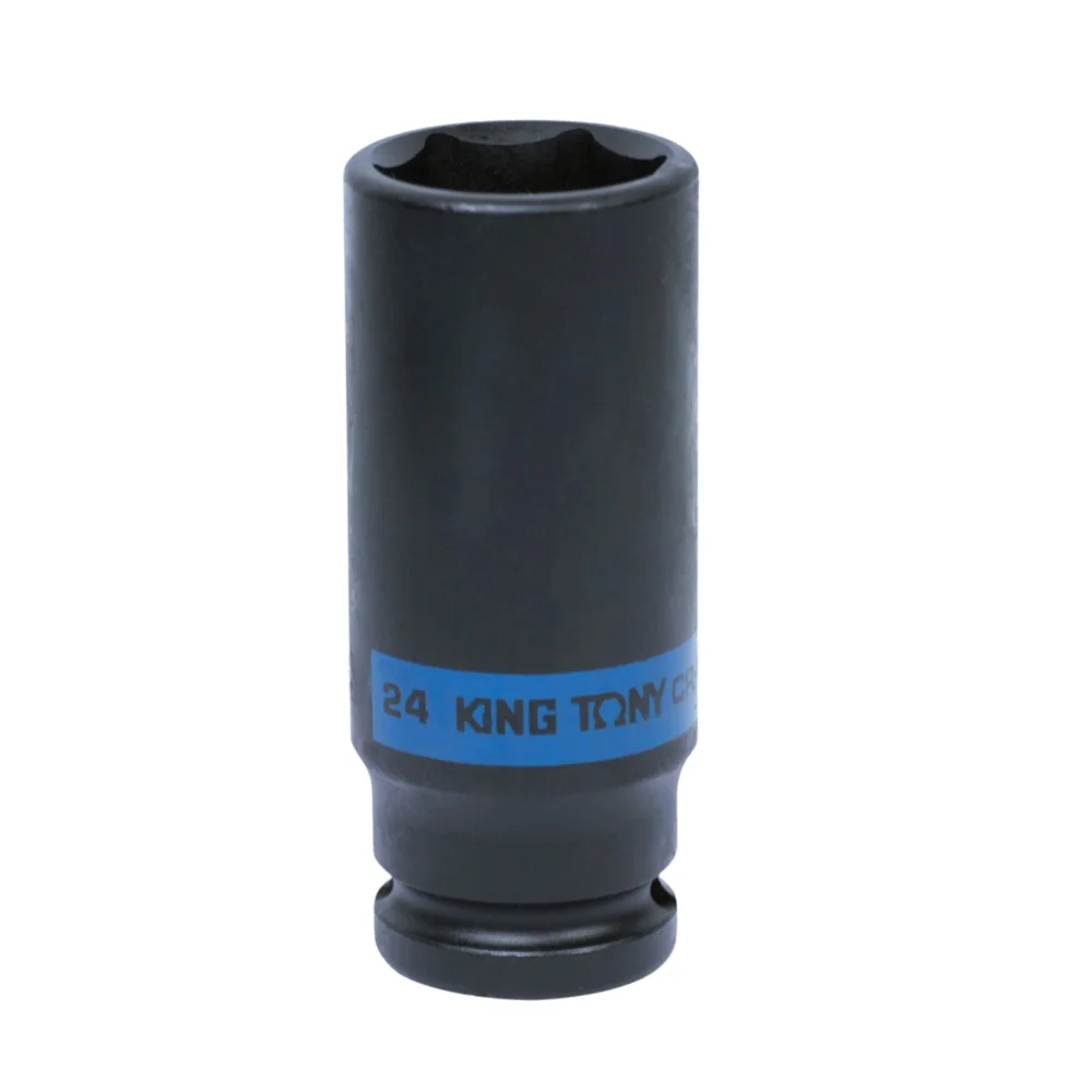 Soquete de Impacto Extralongo Encaixe 1/2" 1/2X24MM King Tony 443524M