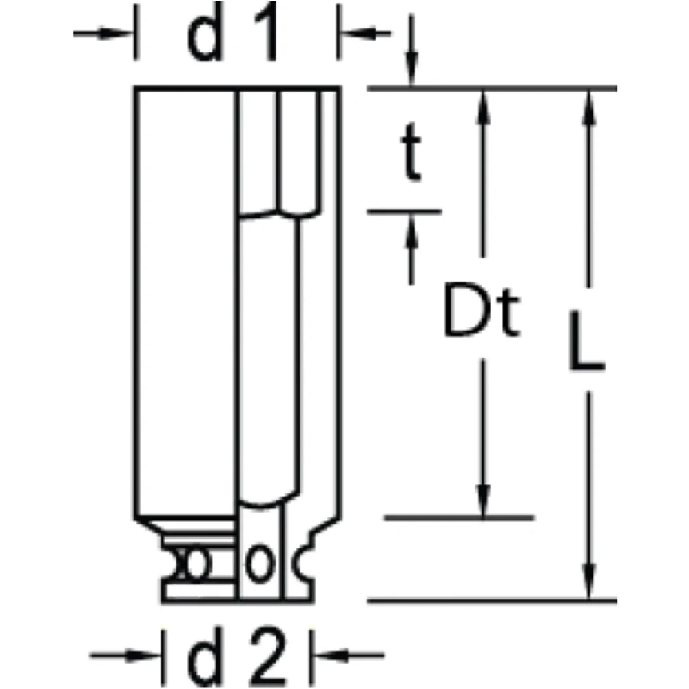 Soquete de Impacto Longo Encaixe 1/2" 1/2X5/16" Gedore K19L