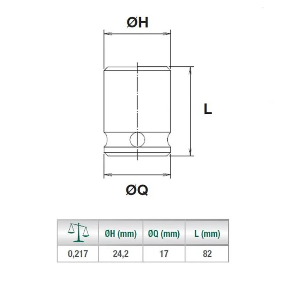 Soquete de Impacto Longo Encaixe 1/2" 1/2X10MM Sata ST34403SC