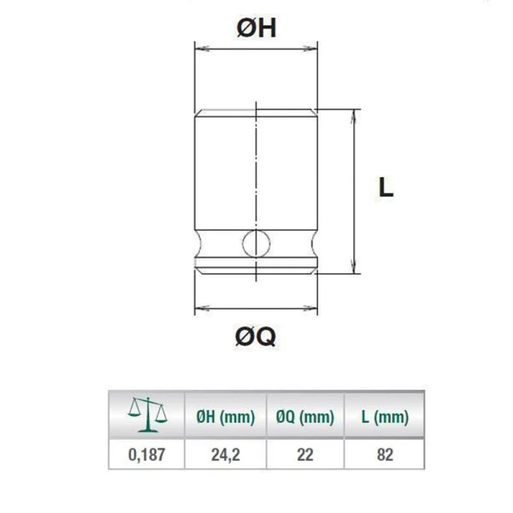 Soquete de Impacto Longo Encaixe 1/2" 1/2X14MM Sata ST34407SC