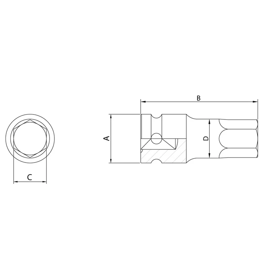 Soquete de Impacto Ponta Allen Encaixe 1/2" 1/2X8MM Tramontina Pro 44901/108